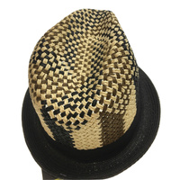 3 Tone Lattice Weave PAPER STRAW TRILBY HAT Fedora Trim Sun Summer Cap - M (57cm) thumbnail