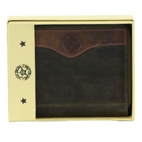 Billy The Kid Olive Leather Wallet with Zip & Coin Pocket in Brown thumbnail