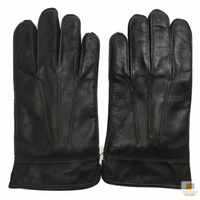 DENTS Sheepskin Leather Gloves with Detail Mens Warm Winter ML8043 - Brown - Small thumbnail