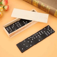 Domino Set Wooden Box Kids Children Traditional Toy 28 Dominoes thumbnail