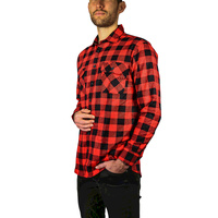 Mens 100% Cotton Flannelette Shirt Long Sleeve Check Authentic Flannel - Red/Black - 4XL thumbnail