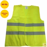 Hi Vis Safety VEST Reflective Tape Workwear Yellow ONE SIZE Night & Day Use thumbnail