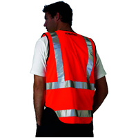 HUSKI Hi Vis Patrol Vest 3M Reflective Tape Safety Workwear High Visibility - Orange - 3XL thumbnail