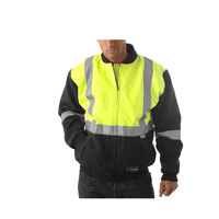 HUSKI Site Mens Hi Vis Wool Blend Bomber Jacket 3M Reflective Tape High Visibility - Yellow/Navy - 5XL thumbnail