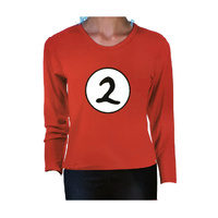 Dr. Seuss Kids Cat In The Hat Thing 2 Long Sleeve Red Top Party Costume Book Week - L (10-12 Years Old) thumbnail
