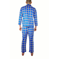 Mens Flannelette Pyjama Set Sleepwear Soft 100% Cotton PJs Two Piece Pajamas - Blue - 3XL thumbnail