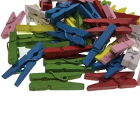 200pc Set Mini Wooden Pegs Craft Scrapbook Shower Clothes Pin 25mm thumbnail