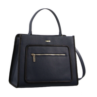 Morrissey Ladies Italian Structured Leather Tote Bag Handbag Womens - Navy thumbnail