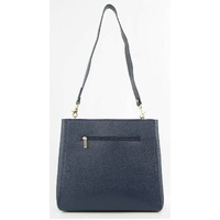 Morrissey Ladies Italian Structured Leather Cross Body Handbag Bag Womens - Navy thumbnail