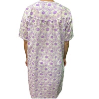 Womens 100% Cotton Short Sleeve Nightie Gown Night Sleepwear Pyjamas PJ Pajamas - Lilac - 14 thumbnail