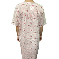 Womens 100% Cotton Short Sleeve Nightie Gown Night Sleepwear Pyjamas PJ Pajamas - Pink - 16 thumbnail