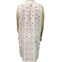 Womens 100% Cotton Sleeveless Nightie Gown Night Dress Pyjamas PJ Pajamas Sleep - Pink - 18 thumbnail