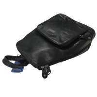 Milleni Genuine Italian Leather Soft Nappa Leather Backpack Travel Bag - Black thumbnail