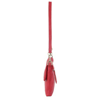 Pierre Cardin Womens Woven Leather Flap Cross-Body Bag/Clutch - Red thumbnail