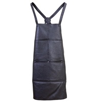 Pierre Cardin Professional Leather Apron Butcher Woodwork Hairdressing Barber Chef - Black thumbnail
