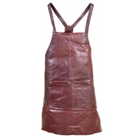 Pierre Cardin Professional Leather Apron Butcher Woodwork Hairdressing Barber Chef - Chestnut thumbnail