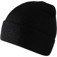 PLAIN BEANIE Unisex Mens Womens Winter Warm Hat Ski Cap Knit One Size - Black thumbnail