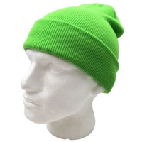 PLAIN BEANIE Unisex Mens Womens Winter Warm Hat Ski Cap Knit One Size - Fluro Green thumbnail