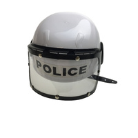 POLICE HAT Plastic Helmet Cap Costume Party w Strap Clear Visor - White thumbnail