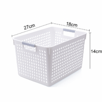 24x Premium Plastic Storage Basket Bulk w/ Grip Handles 27*18*14cm thumbnail