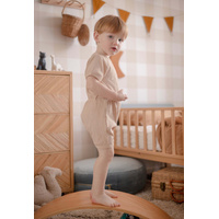 Ponchik Babies + Kids - Ribbed Cotton Romper - Sugar Cookie - 3-6 months thumbnail