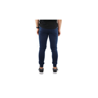 Mens Skinny Track Pants Joggers Trousers Gym Casual Sweat Cuffed Slim Trackies Fleece - Navy - XL thumbnail