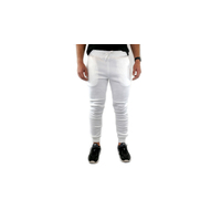 Mens Skinny Track Pants Joggers Trousers Gym Casual Sweat Cuffed Slim Trackies Fleece - White - 3XL thumbnail