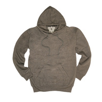 Adult Mens 100% Cotton Fleece Hoodie Jumper Pullover Sweater Warm Sweatshirt - Charcoal Grey - XL thumbnail