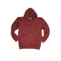 Adult Mens 100% Cotton Fleece Hoodie Jumper Pullover Sweater Warm Sweatshirt - Maroon/Burgundy - L thumbnail