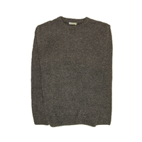 100% SHETLAND WOOL CREW Round Neck Knit JUMPER Pullover Mens Sweater Knitted - Charcoal (29) - XL thumbnail