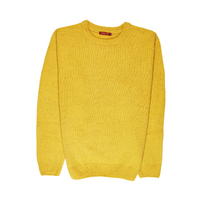 100% SHETLAND WOOL CREW Round Neck Knit JUMPER Pullover Mens Sweater Knitted - Corn (14) - S thumbnail