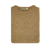100% SHETLAND WOOL CREW Round Neck Knit JUMPER Pullover Mens Sweater Knitted - Nutmeg (23) - 4XL thumbnail