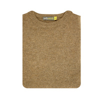 100% SHETLAND WOOL CREW Round Neck Knit JUMPER Pullover Mens Sweater Knitted - Nutmeg (23) - S thumbnail