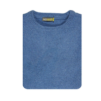 100% SHETLAND WOOL CREW Round Neck Knit JUMPER Pullover Mens Sweater Knitted - Sky (40) - 5XL thumbnail