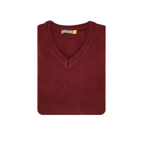 100% Shetland Wool V Neck Knit Jumper Pullover Mens Sweater Knitted - Burgundy (97) - 3XL thumbnail