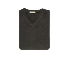100% Shetland Wool V Neck Knit Jumper Pullover Mens Sweater Knitted - Plain Black - 5XL thumbnail