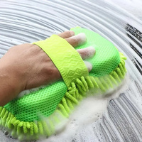Microfibre Car Wash Mitt Chenille Sponge Ultra Absorbent Drying Towel For Car thumbnail