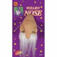 WIZARD NOSE with Moustache Latex Elf Old Man Merlin Costume Halloween Party Ogre thumbnail