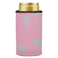 Palm Trees Aqua Pink Stubby Cooler - Standard thumbnail