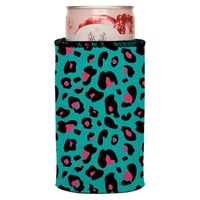 Teal Leopard Pattern Stubby Cooler - Standard thumbnail