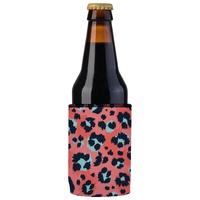 Coral Leopard Print Stubby Cooler - Standard thumbnail