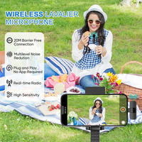 Hridz K9 Wireless Rechargeable 2 in 1 Lightning Microphone For Lightning Port Devices Recording Interview thumbnail