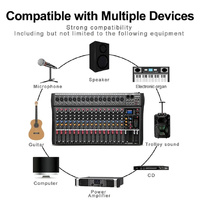 Hridz 16 Channels Audio Sound Mixer Mixing DJ Console USB with 48V Phantom Power thumbnail