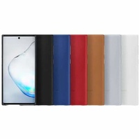 Samsung Galaxy Note 10 Leather Cover Case - Black thumbnail