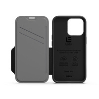 EFM Monaco Leather Wallet Case Armour with D3O 5G Signal Plus for iPhone 13 Pro (6.1" Pro) - Black thumbnail
