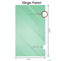 110cm Wall to Wall Frameless Shower Screen with White Brackets and SS Hinges, Round Handle thumbnail