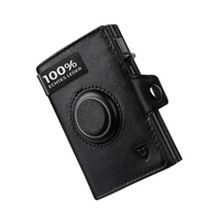 NNEOBA Mens Blocker Wallet - Genuine Leather Wallet with Coin Pocket, Black thumbnail