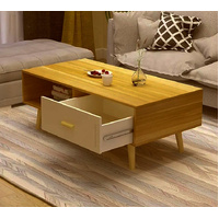 NNECN Coffee Table with Storage Drawer and Open Shelf thumbnail
