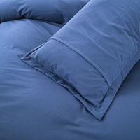 100% cotton Premium Doona Duvet Quilt Cover Set with Soft Pillowcases - Blue-Double thumbnail