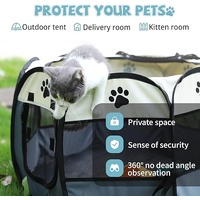 Portable Pet Playpen with Oxford Cloth, Foldable Octagon Dog & Cat Tent, Indoor & Outdoor Use  size 114*114*58cm thumbnail